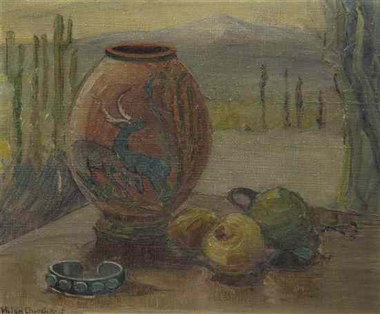 Appraisal: Vivian Church Hoyt American b Southwestern Still Life oil on