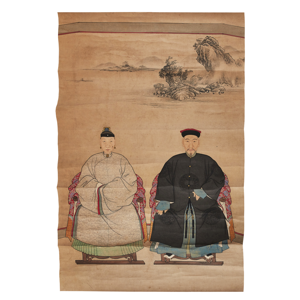 Appraisal: ANCESTOR PORTRAIT LATE QING DYNASTY REPUBLIC PERIOD depicting a Mandarin