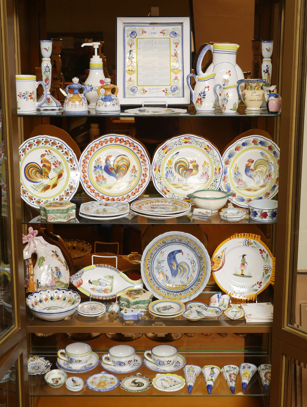 Appraisal: LARGE LOT OF QUIMPER CHINA Varied lot of miscellaneous pieces