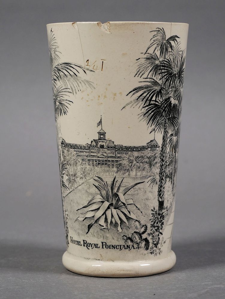 Appraisal: PALM BEACH Hotel Royal Poinciana Tumbler Mettlach Villeroy Boch ceramic