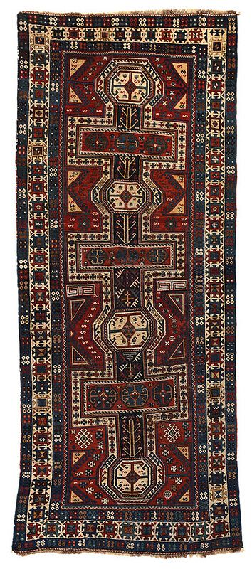 Appraisal: Shirvan Runner early th century field of red with rectangular