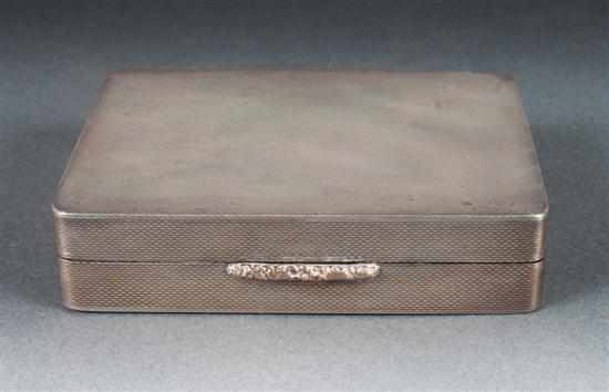 Appraisal: English engraved sterling silver cigarette box with presentation with hallmarks