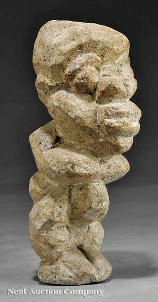 Appraisal: A Sierra Leone Carved Stone Nomoli or Pomdo Male Figure