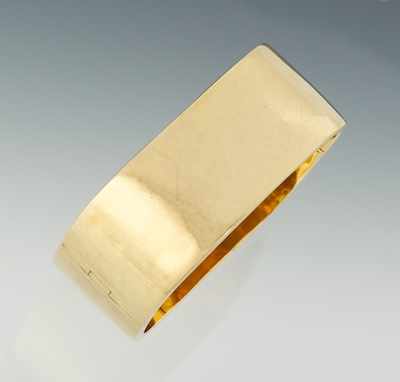 Appraisal: k Yellow Gold Ladies Cuff Bracelet Stamped ITALY k inside