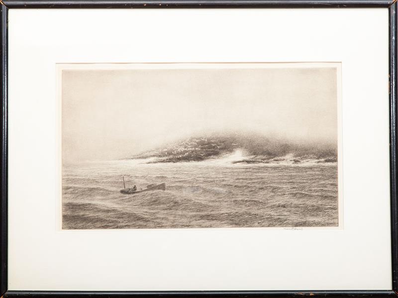 Appraisal: Kerr Eby - Shark Rock Etching on wove paper with