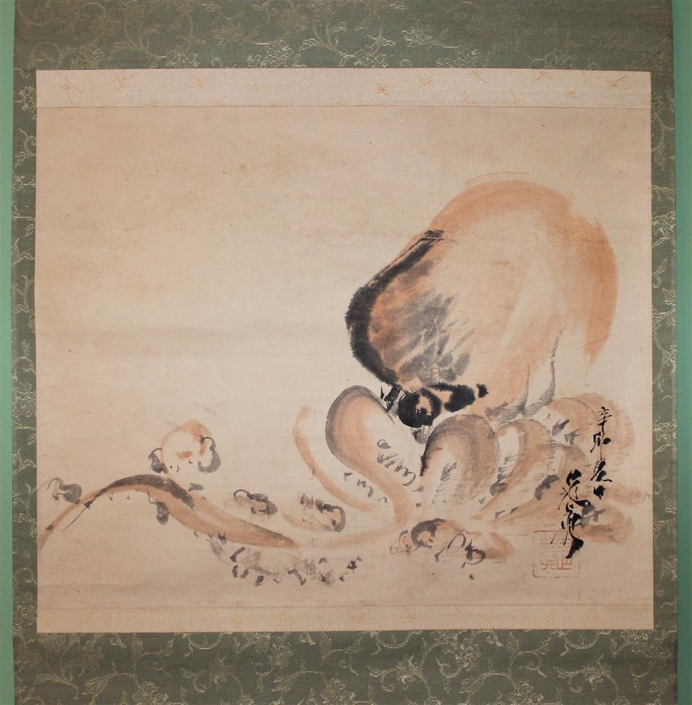 Appraisal: STYLE OF ZESHIN JAPANESE TH CENTURY OCTOPUS Ink and color