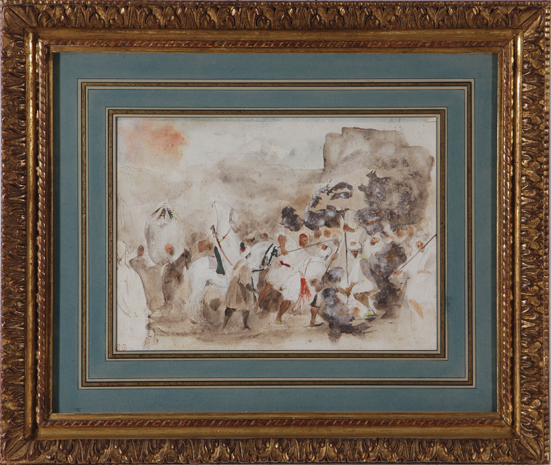 Appraisal: Eugene Delacroix French - ORIENTALIST SCENE circa Morocco or Algiers