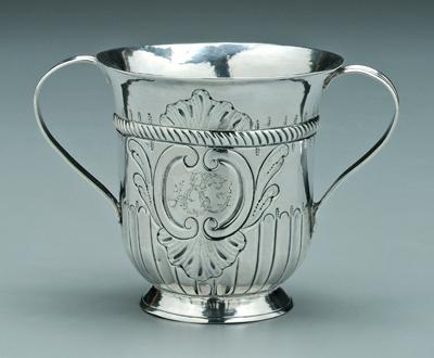 Appraisal: George III English silver cup round with flared rim two