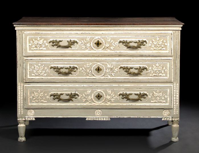 Appraisal: Louis XVI-Style Oak and Polychromed Commode third quarter th century