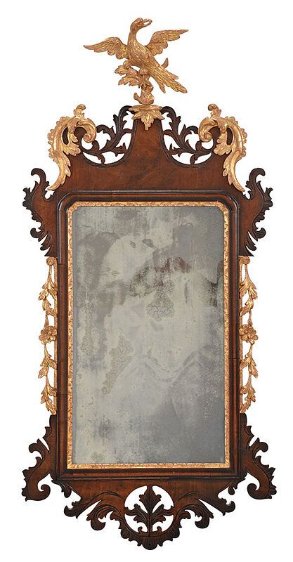 Appraisal: Chippendale Pierce Carved Parcel Gilt Mirror British th century pierced