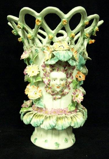 Appraisal: A Derby Frill vase circa with female mask handles and