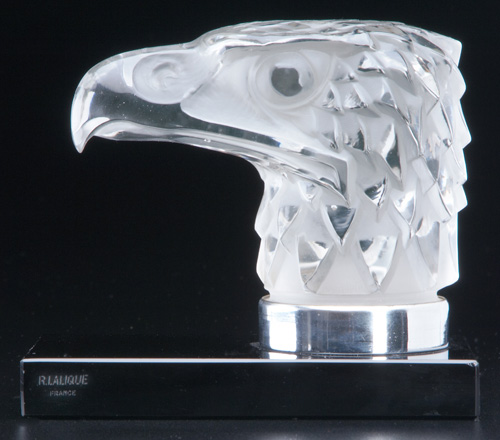 Appraisal: R LALIQUE Mascot hood ornament Tete D'Aigle clear and frosted