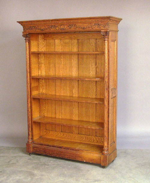 Appraisal: Victorian oak bookcase h w