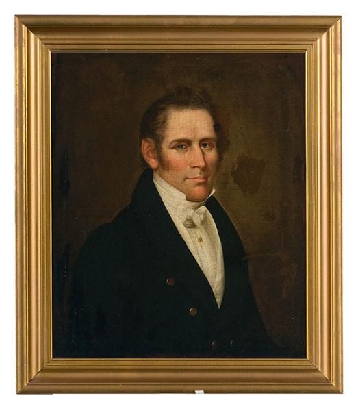 Appraisal: AMERICAN PORTRAIT OF A GENTLEMAN early th century oil on