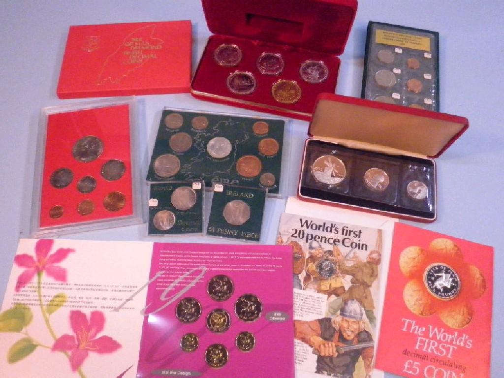 Appraisal: Isle of Man five crown set cased decimal coin sets