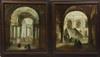 Appraisal: PAIR OCC - Venetian Capricci of Architectural Interiors with Figures