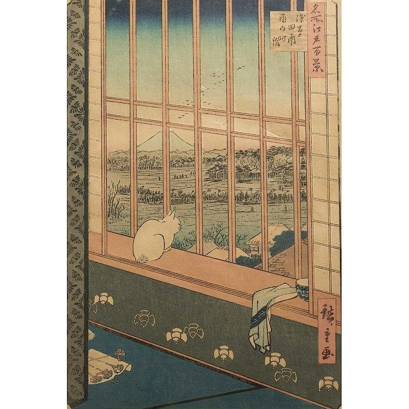 Appraisal: Japanese Woodblock Print Hiroshige Utagawa Hiroshige Japanese - Asakusa Ricefields