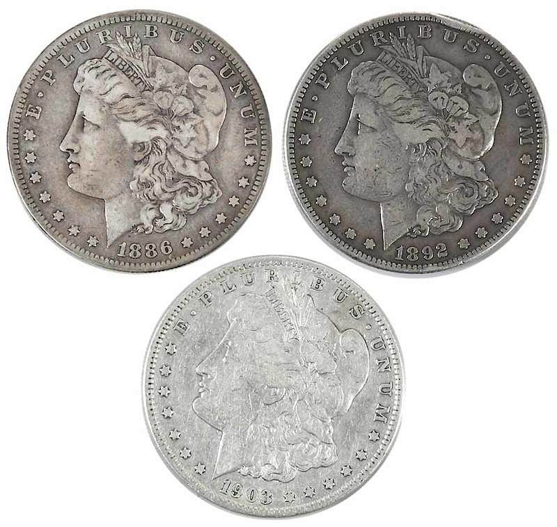 Appraisal: Circulated San Francisco Mint Morgan Dollars tougher dates -S -S