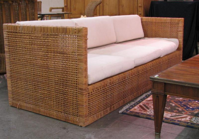 Appraisal: Two Piece Wicker Seating Group including '' three cushion sofa