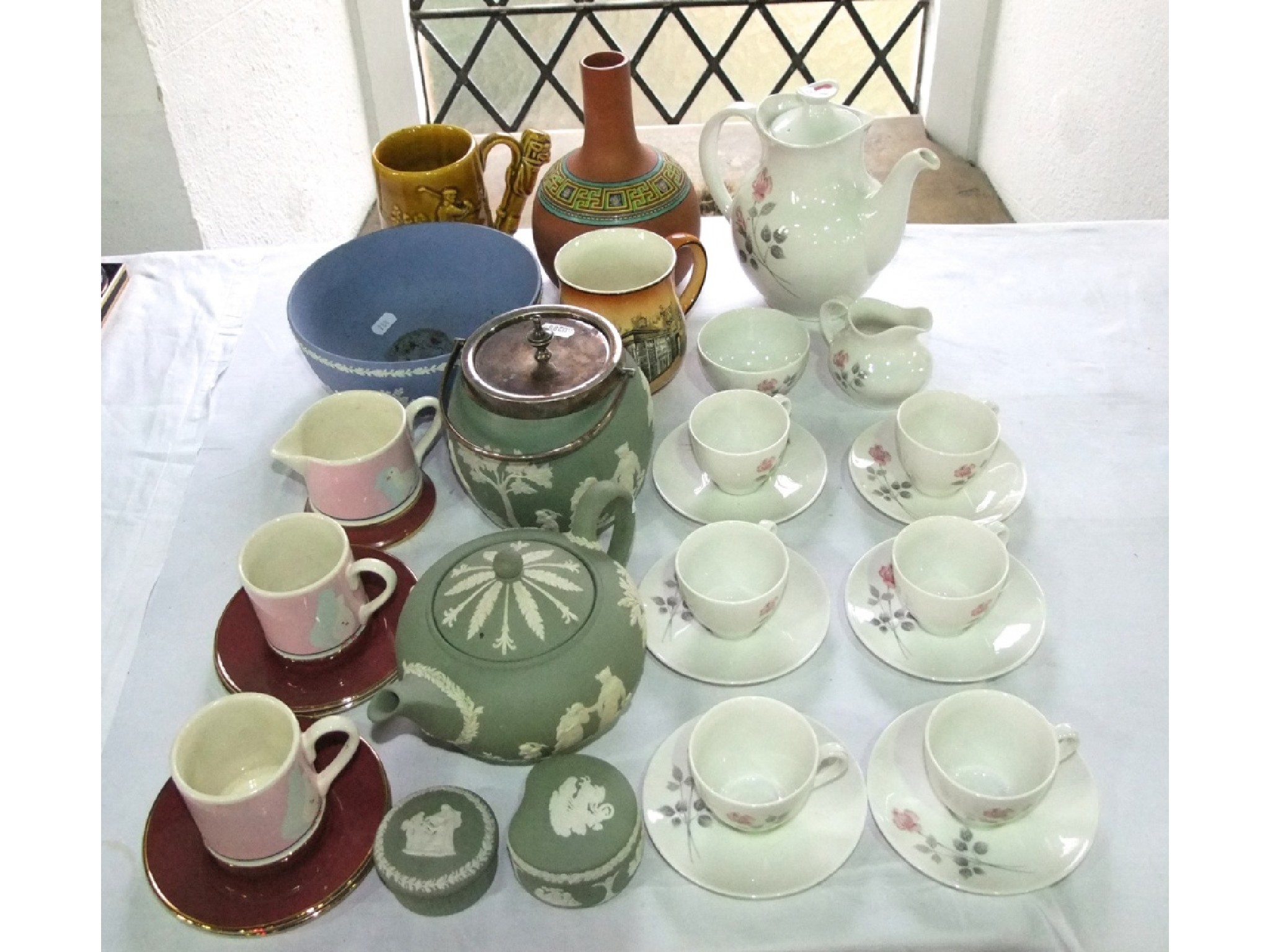 Appraisal: A collection of Royal Doulton Pillar Rose coffee wares number