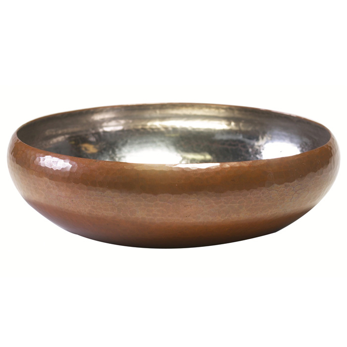 Appraisal: Kalo bowl copper with silver plate original patina M S