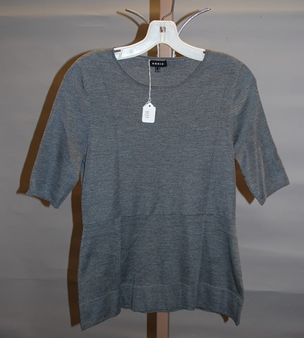 Appraisal: Akris gray silk short sleeve flared top Size Bust Waist