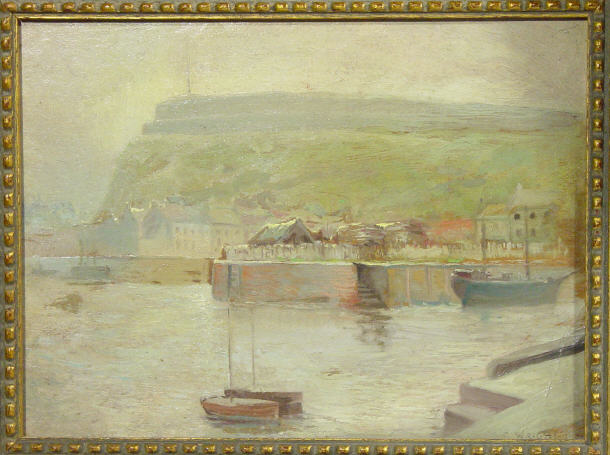 Appraisal: A G Wright - Oil onto panel of boats moored