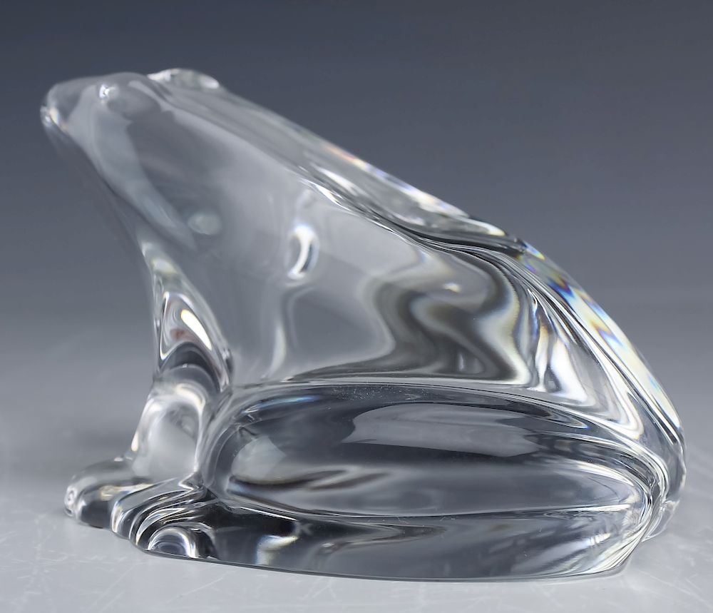 Appraisal: Baccarat French Crystla Art Glass Frog Paperweight Baccarat crystal frog