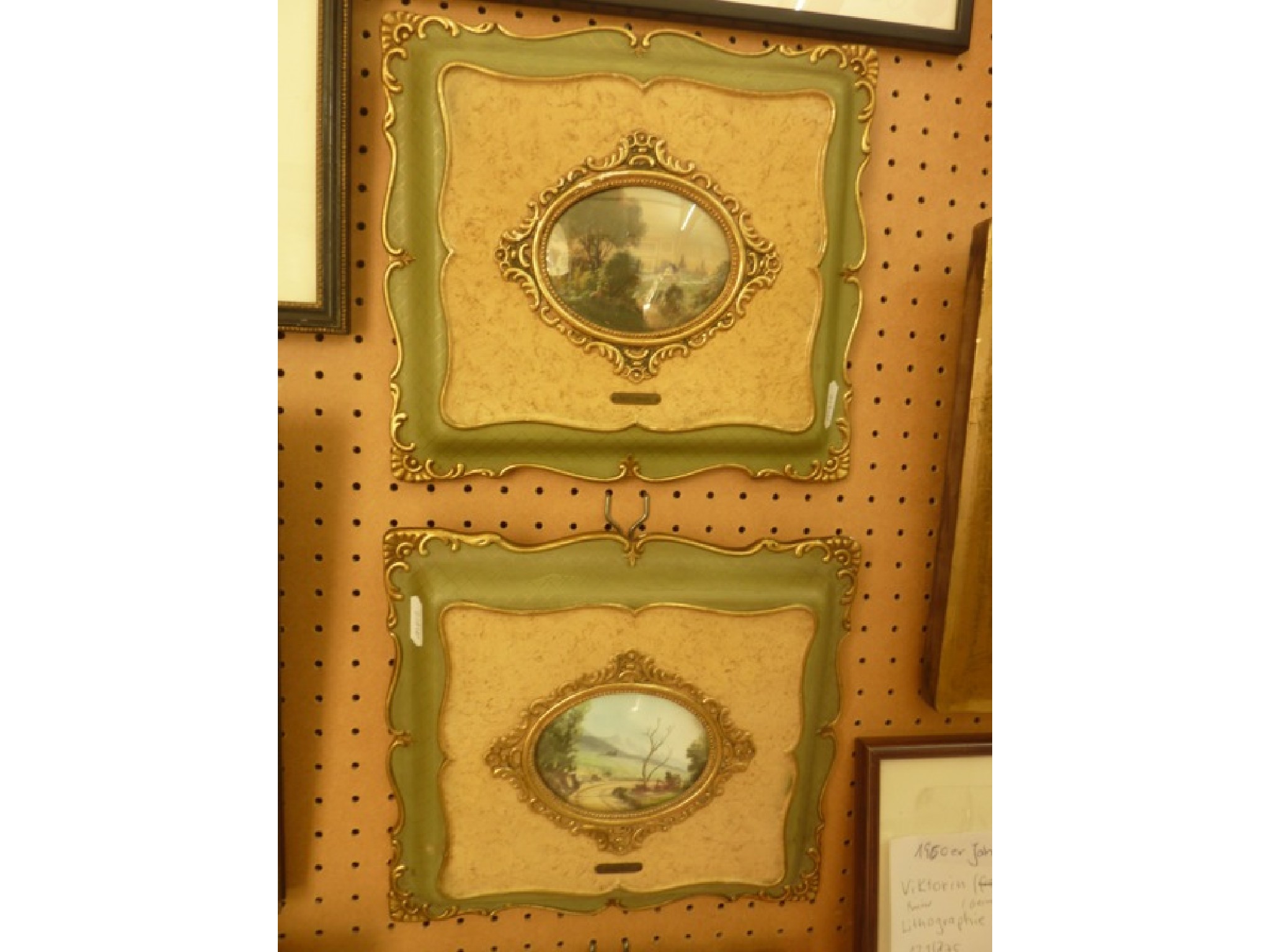 Appraisal: A set of three continental oil paintings all of oval