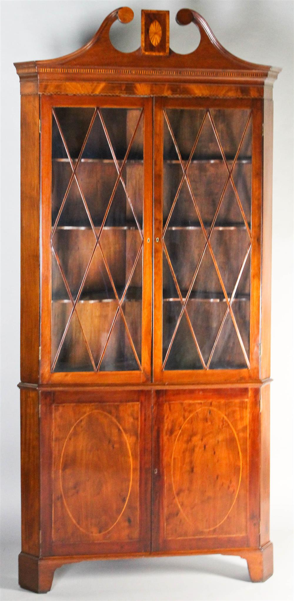 Appraisal: FEDERAL INLAID AND FIGURED MAHOGANY CORNER CABINET PROBABLY BALTIMORE LAST