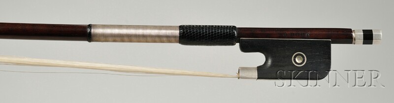 Appraisal: English Silver Mounted Viola Bow the round stick and frog