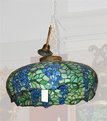 Appraisal: Tiffany Style Leaded Glass Ceiling Light Estimate -