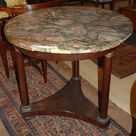 Appraisal: Italian Empire Gilt-Bronze Mounted Mahogany Center Table Estimate -