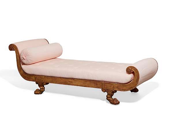 Appraisal: An imposing Regency carved giltwood day bed An imposing Regency