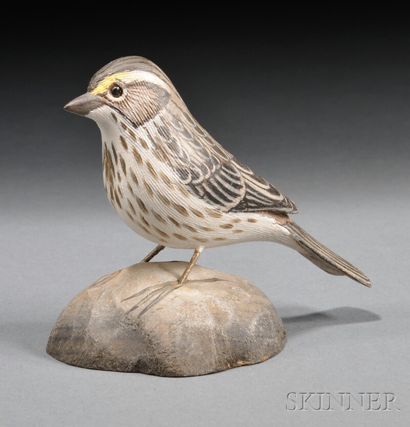 Appraisal: Jess Blackstone Miniature Carved and Painted Ipswich Sparrow Figure New