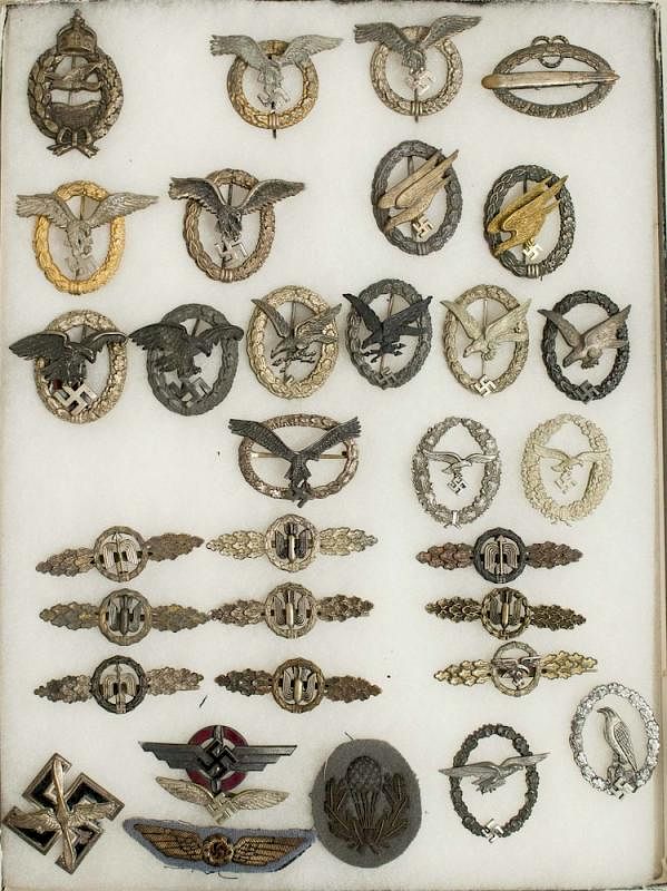 Appraisal: Imperial German and rd Reich Aviation Badges some modern made