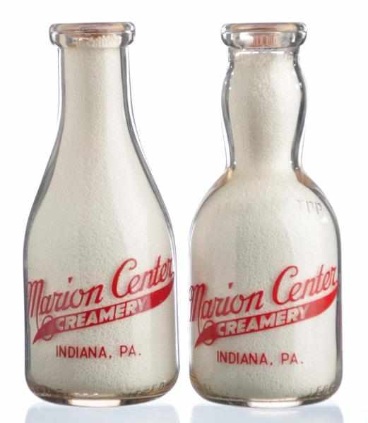 Appraisal: Lot of Marion Center Creamery Milk Bottles Description Indiana PA