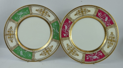 Appraisal: Minton cabinet plates The Cameo collection Pate sur pate decorated