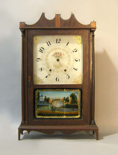 Appraisal: Wadsworths Federal mahogany pillar scroll clock ca