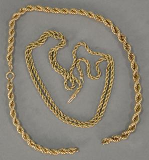 Appraisal: Two K rope chains grams Two K rope chains grams