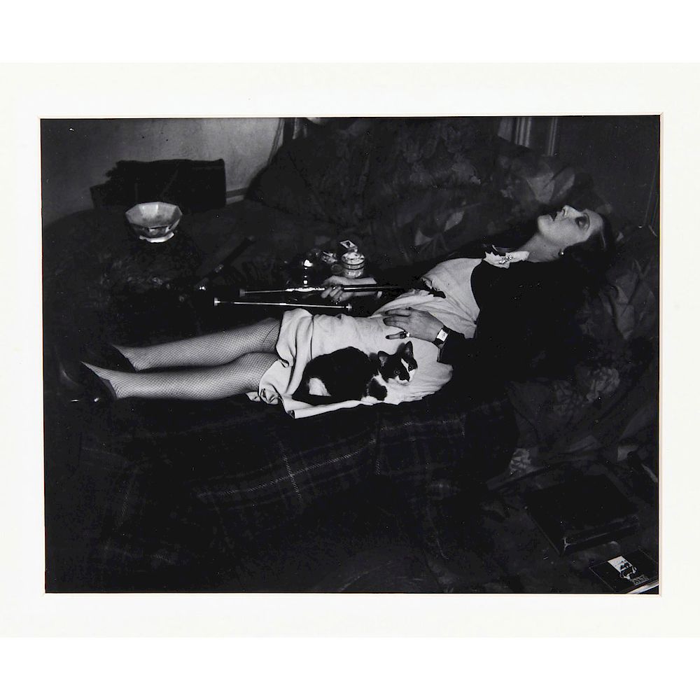 Appraisal: BRASSAI PHOTOGRAPH WOMAN SMOKING OPIUM PARIS Gelatin silver print By