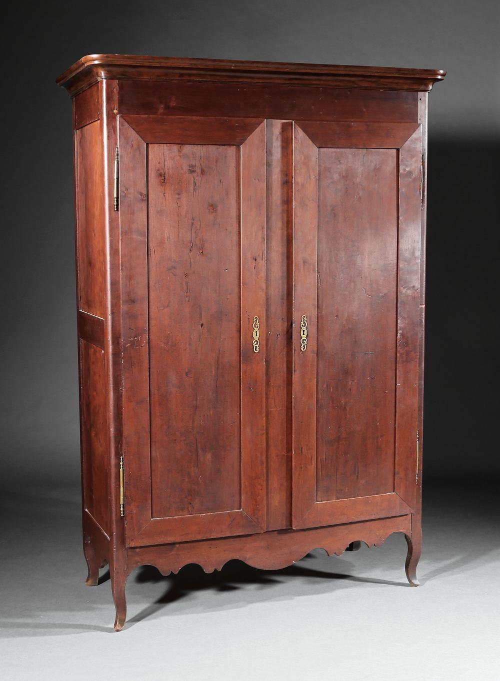 Appraisal: Louisiana Creole Cherrywood and Cypress Armoire early th c stepped