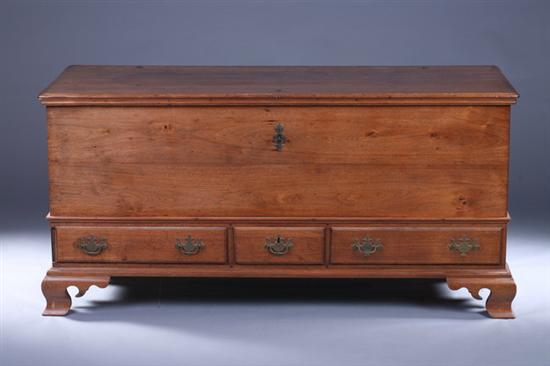 Appraisal: FEDERAL WALNUT DOWER CHEST th Century Molded-edge hinged lid opens