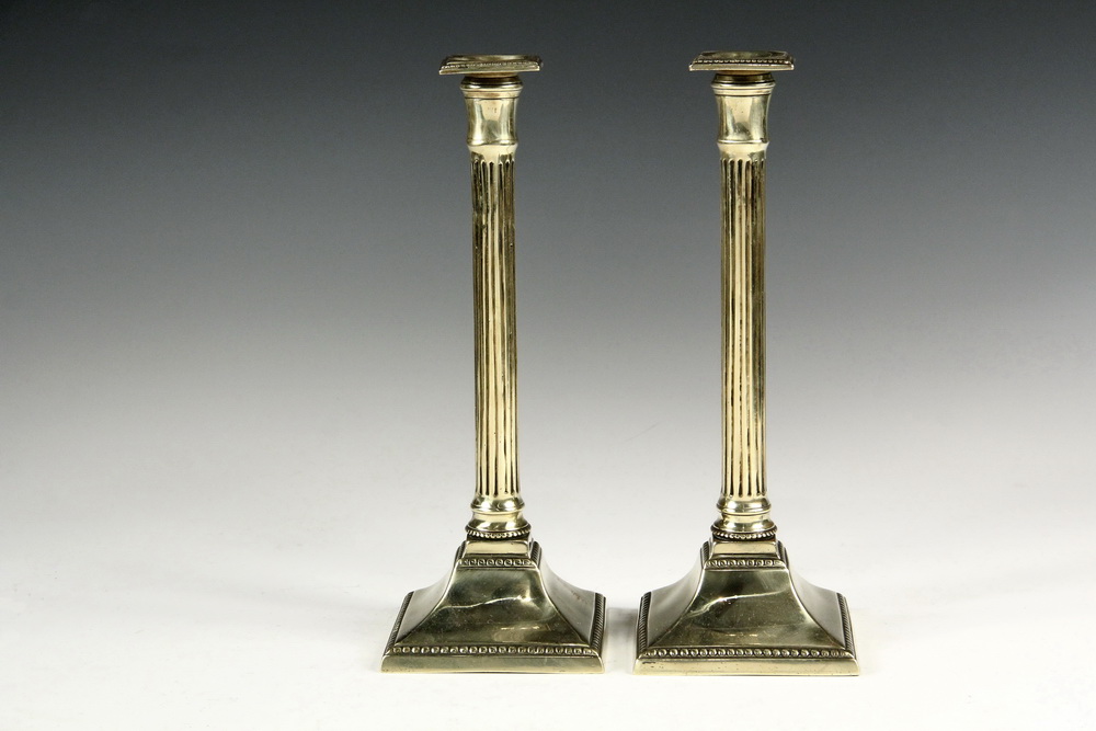 Appraisal: PAIR OF ENGLISH BRASS CANDLESTICKS - Exceptional George III Period