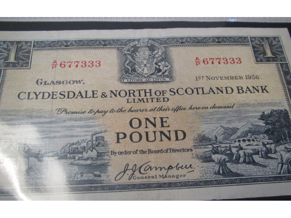 Appraisal: Album of mainly British banknotes - Bank of Scotland note