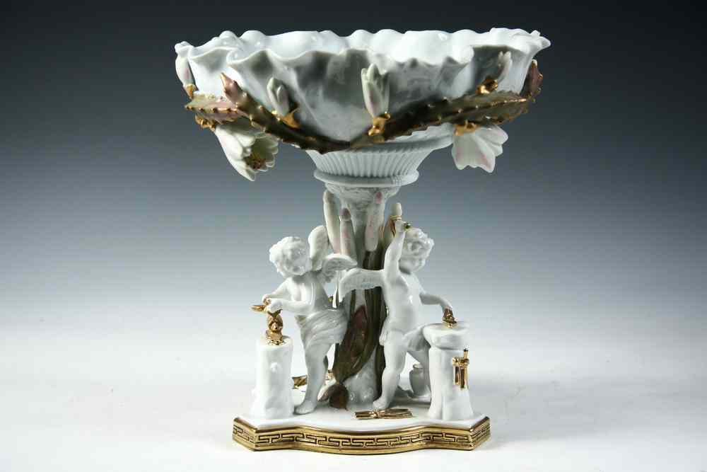 Appraisal: FINE PORCELAIN FIGURAL COMPOTE - th c European Porcelain Compote