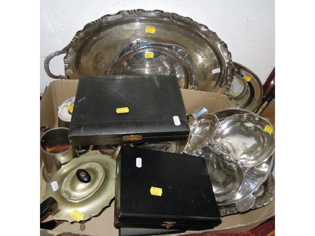 Appraisal: A quantity of plated wares including a two handled tray