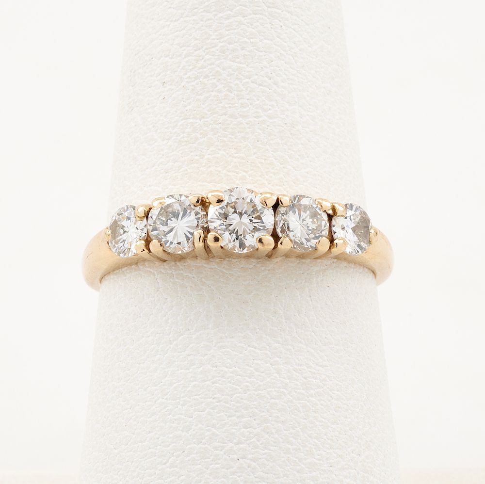 Appraisal: k Yellow gold diamond anniversary band k Yellow gold and