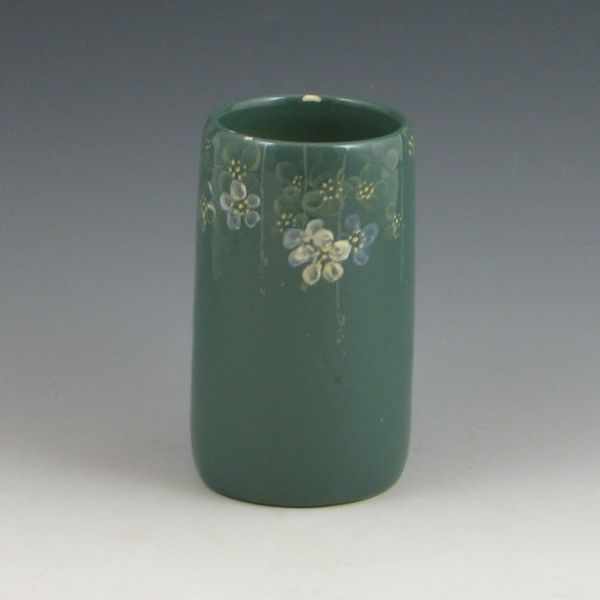 Appraisal: Weller cylinder vase with hand-decorated flowers under a gloss finish