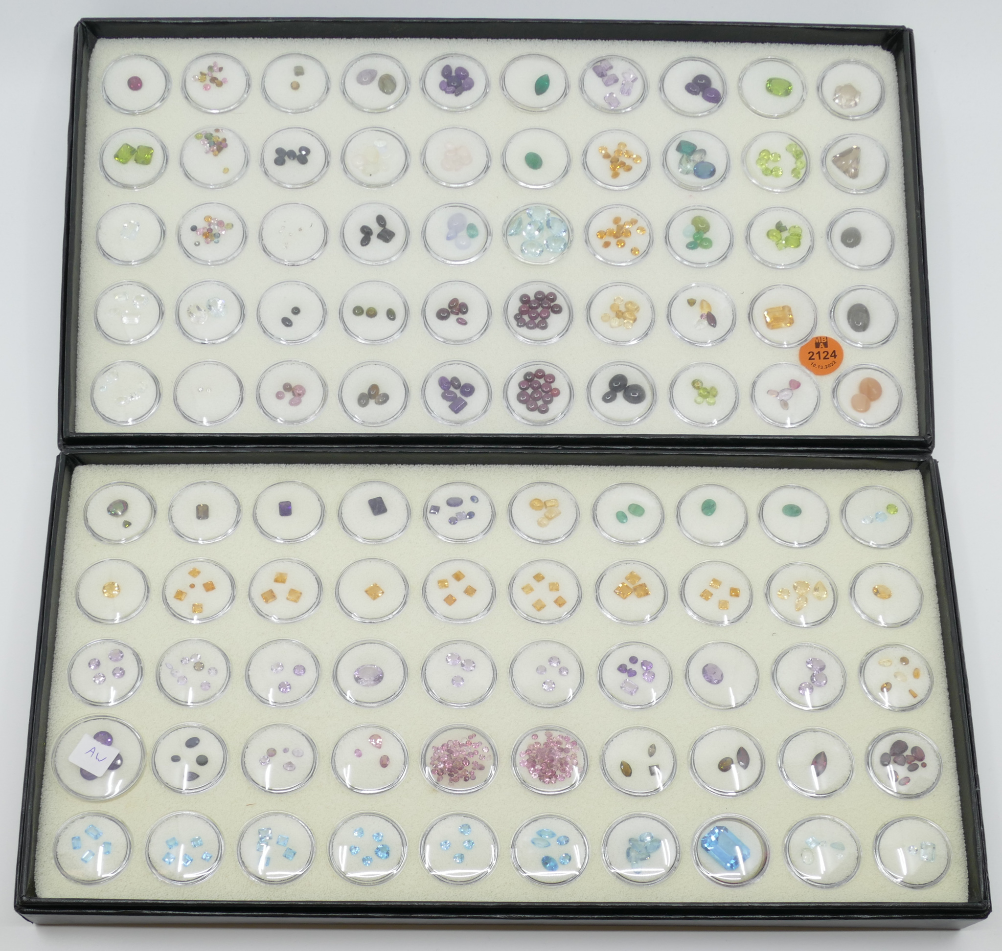 Appraisal: Trays Semi Precious Loose Gemstones - mm - Includes blue